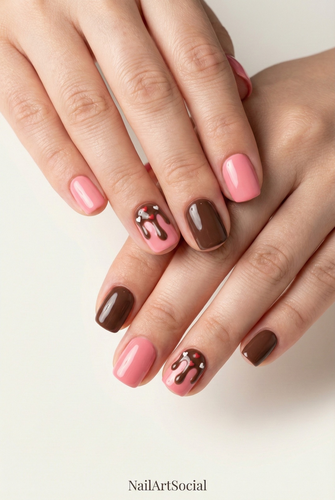 Chocolate Strawberry Valentine Nails